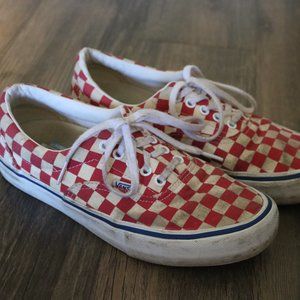 Red Checkered Vans Era